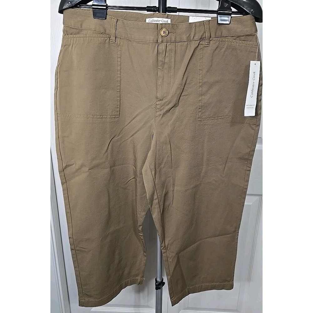 Coldwater Creek Women's Size 14 Capris Natural Fit Brown NWT Cropped Leg